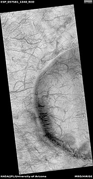 Wide view of dust devil tracks, as seen by HiRISE under HiWish program. Location is the Phaethontis quadrangle.