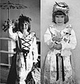 Girl in Mary Poppins costume, an item in Walt Disney's highly successful merchandising campaign for the popular 1964 film.