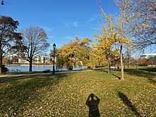 Lakefill facing campus over lagoon