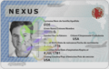 Sample NEXUS card