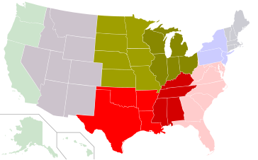 Census Bureau Divisions with "Central" in their name include the West North Central and East North Central in the Midwest. Along with the West South Central and East South Central in the South.