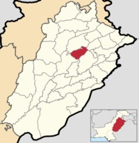 Map of Punjab with Chiniot District highlighted