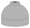 Illustration of cylinder shoulder painted grey for carbon dioxide