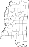 Location of Pearlington, MS