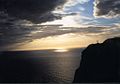 Midnight sun and clouds at the North Cape