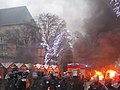 Fire in Paris after a demonstration