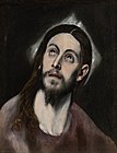 Head of Christ (ca. 1579), El Greco, Head of Christ. 1579 ca. 50.5 x 38.9 cm. Oil on canvas.