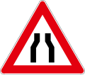 Road narrows