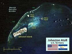 Annotated satellite image of Johnston Atoll