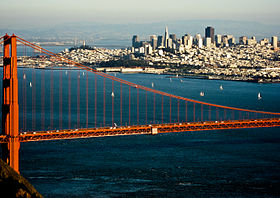 San Francisco from the Marin Headlands, with the Golden Gate Bridge in the foreground