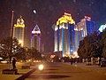 Night lights at a major square in Wuchang district