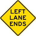 (W4-9) Left Lane Ends