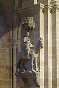 Vista frontal del Jinete de Bamberg.