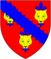 The armorial bearings of Gilbert Denys has an azure bend on gules, violating the rule of tincture.