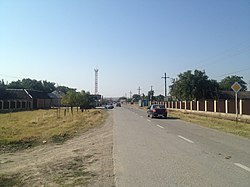 Entering village in Naursky District