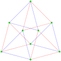 3{4}2, or , with 9 vertices, and 6 (triangular) 3-edges[9]