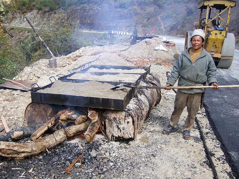 File:Bhutan road construction 1.jpg