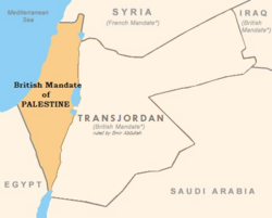 The Mandate for Palestine borders as of September 1922