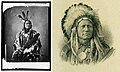 Left: 1872 Photograph of Chief Running Antelope by Alexander Gardner. Right: 1899 G.F.C. Smillie engraving of Running Antelope adorned with a different war bonnet