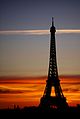 The Eiffel Tower as seen right before sunrise (mid-July) from Pont de Grenelle