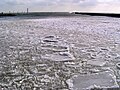 Ice in harbour, Ontario lake, Canada