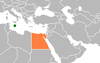 Location map for Egypt and Malta.