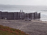 2008 border. Note the Police vehicles patrolling the border