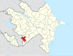 Map of Azerbaijan showing Qubadli District