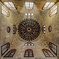 The dome of the mausoleum chamber (now replaced by a flat wooden roof, but preserving the stone pendentives at its four corners.