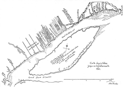 Map of Beaupré and Île d'Orléans, drawn in 1641 by Jean Bourdon