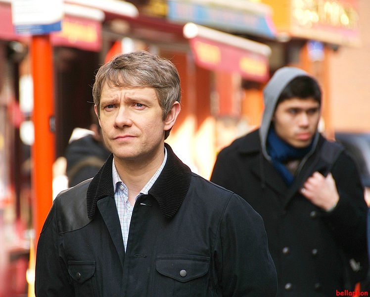 Файл:Martin Freeman filming Sherlock.jpg