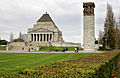 A view of the northern face of the Shrine of Remembrance