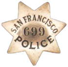 The current Officer's badge of the San Francisco Police Department.