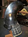 Samurai eboshi style helmet kabuto with an iron plate neck guard shikoro.