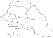 Location of Kaffrine in Senegal