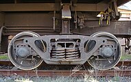 Bettendorf-style "Three Piece Bogie" with axle boxes, aka. "truck" in the United States