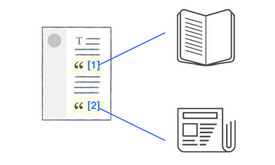 Abstract graphic depicting referencing