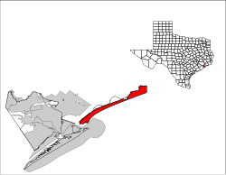 Location of Bolivar Peninsula, Texas