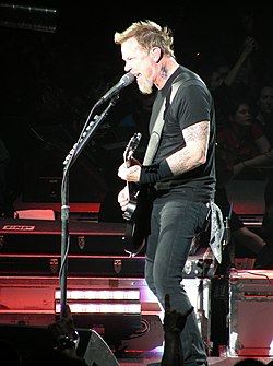 James Hetfield performing with Metallica in 2009