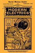 A "space flyer" depicted on the February 1912 cover of Modern Electrics as an illustration for the science fiction story Ralph 124C 41+ by Hugo Gernsback