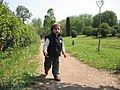 A child running in the park