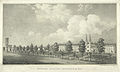 Lithograph by Lane & Scott of Bowdoin College, 1845