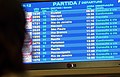 Flight information display system at the airport showing delayed flights following an equipment failure at CINDACTA I.