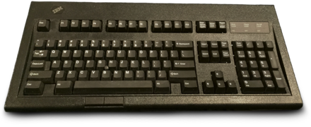 IBM Model M13 'black' variant featuring the optional black trackpoint cap.