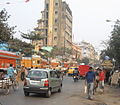 A busy road passing through the neighbourhood