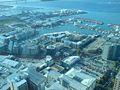 The quarter seen from the Sky Tower, with approximate boundaries shown marked in red