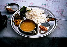 Sikkimese style thali served in a restaurant.