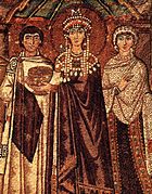 The Empress Theodora, the wife of the Emperor Justinian, dressed in Tyrian purple (6th century)