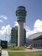 Control tower seen from an aircraft