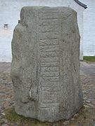 Gorm's runestone, side B: inscription above visible on this side